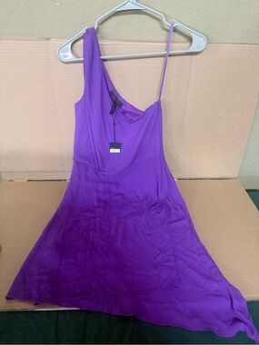 BCBGMaxAzria Violet Asymmetrical One-Shoulder Dress